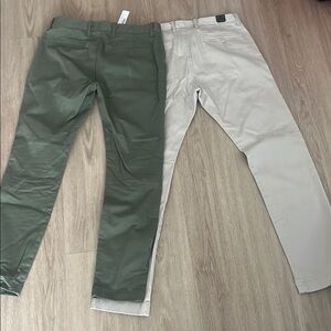 J. Crew Green and Cream Chinos Cotton Blend
$49 for the pair